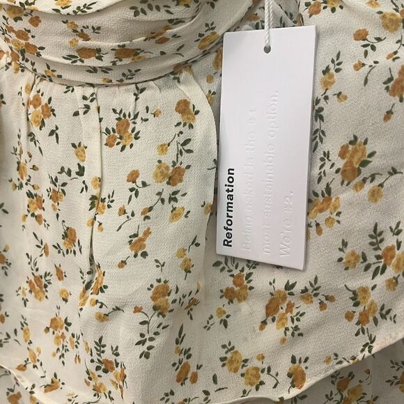 Reformation Avni Ruched Babydoll Minidress XL NWT $218 - Picture 6 of 10